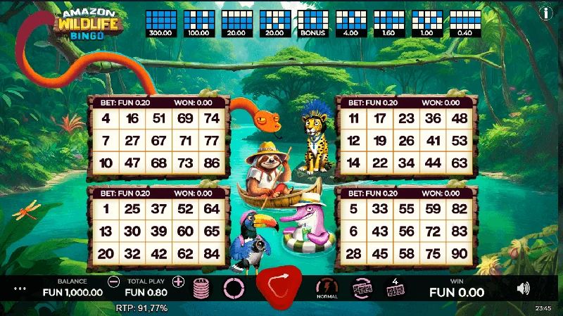 Posnetek zaslona Amazon Wildlife Bingo