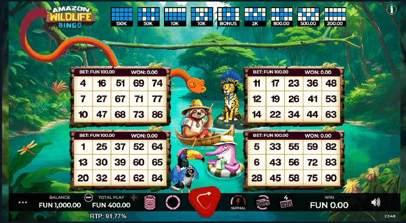 Posnetek zaslona Amazon Wildlife Bingo