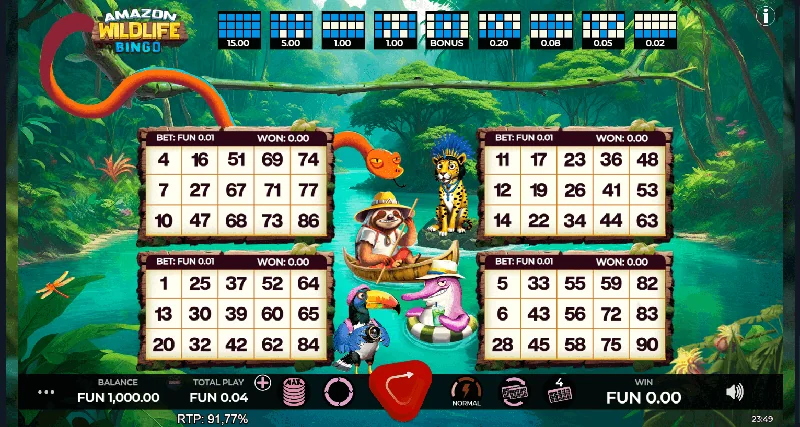 Posnetek zaslona Amazon Wildlife Bingo
