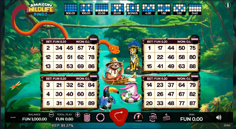 Posnetek zaslona Amazon Wildlife Bingo