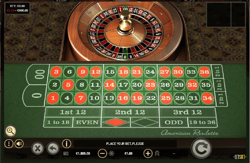 Posnetek zaslona American Roulette
