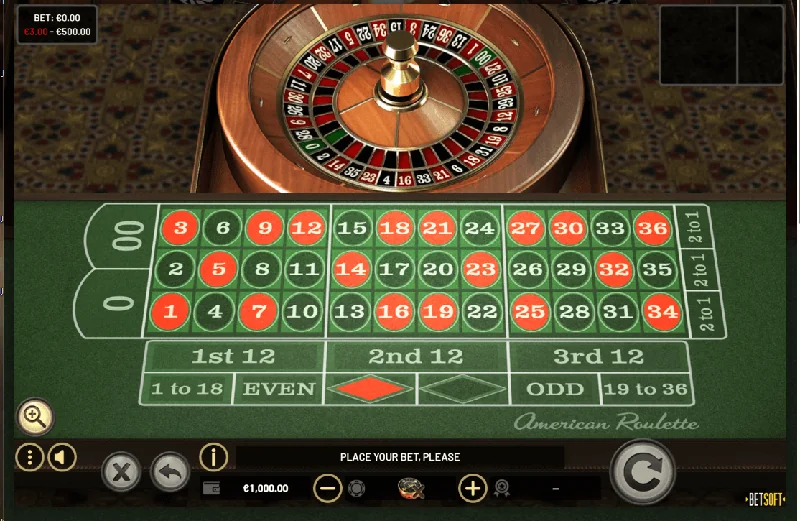 Posnetek zaslona American Roulette