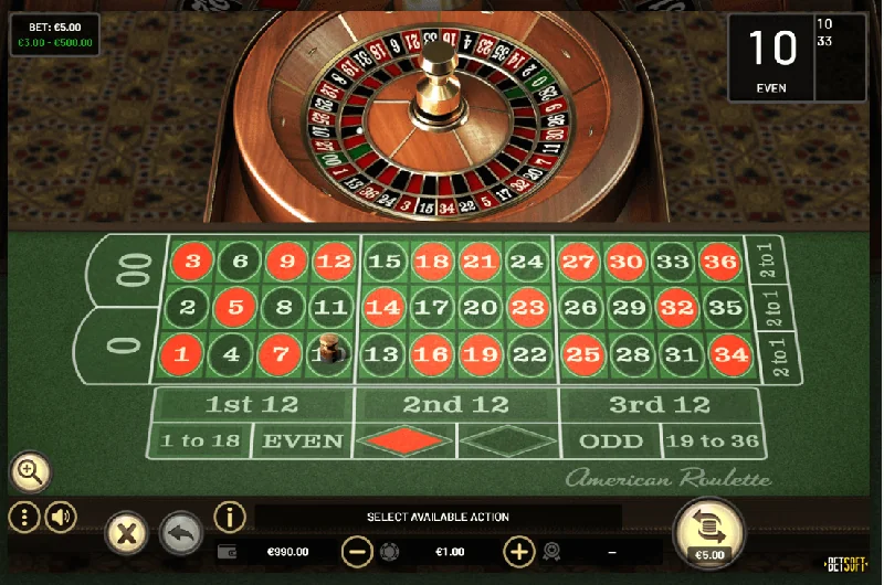 Posnetek zaslona American Roulette