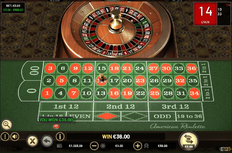 Posnetek zaslona American Roulette