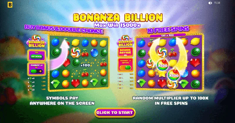 Posnetek zaslona Bonanza Billion