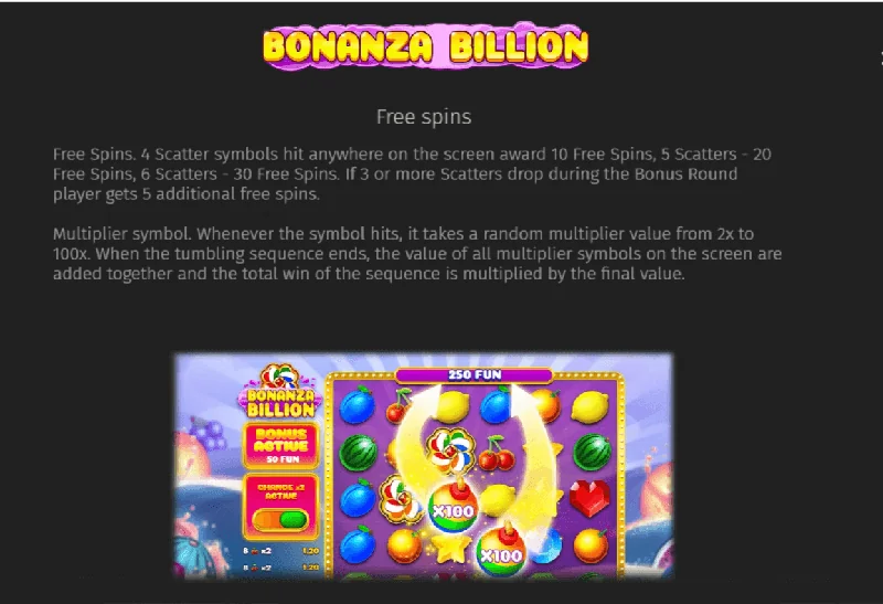 Bonanza Billion posnetek zaslona