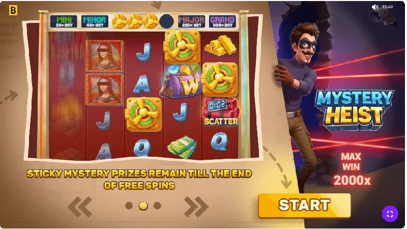 Posnetek zaslona Mystery Heist