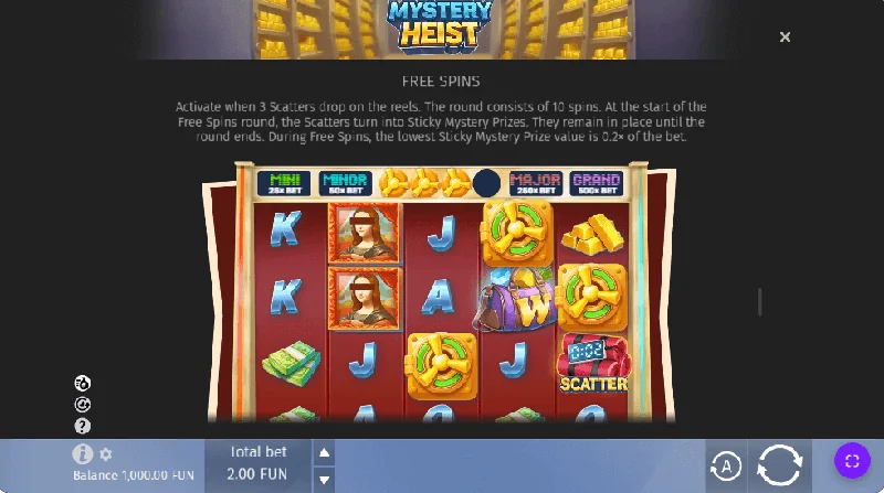 Posnetek zaslona Mystery Heist