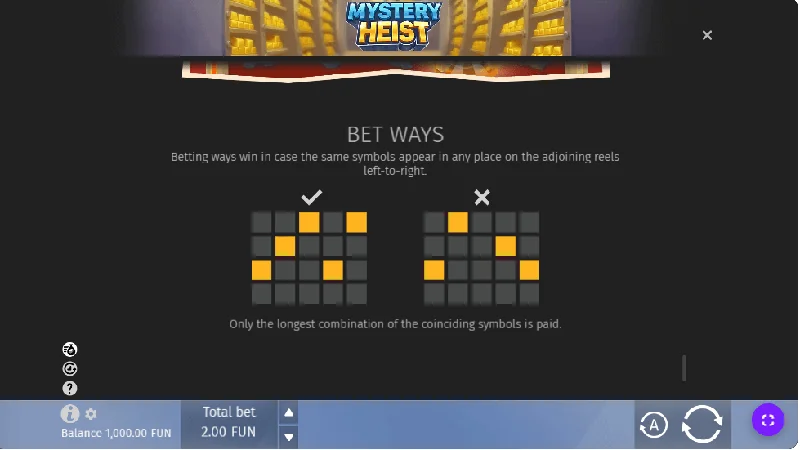 Posnetek zaslona Mystery Heist
