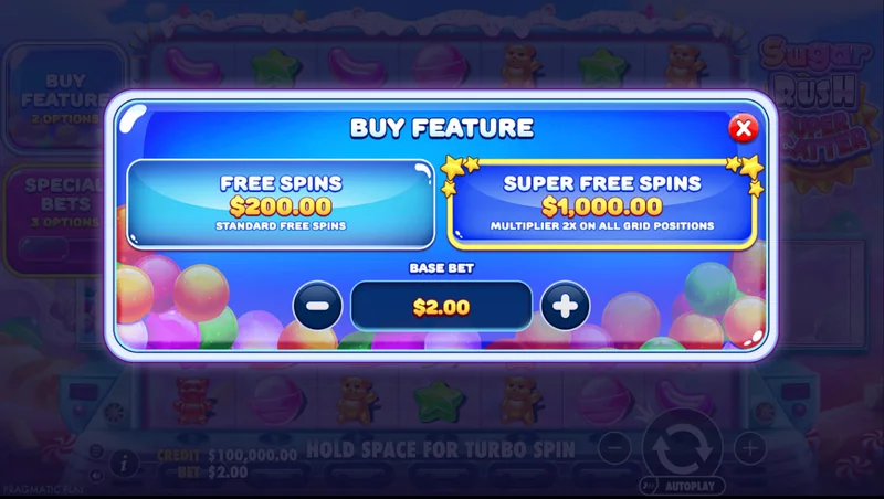 Posnetek zaslona Sugar Rush Super Scatter