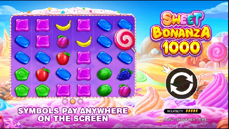 Posnetek zaslona Sweet Bonanza 1000
