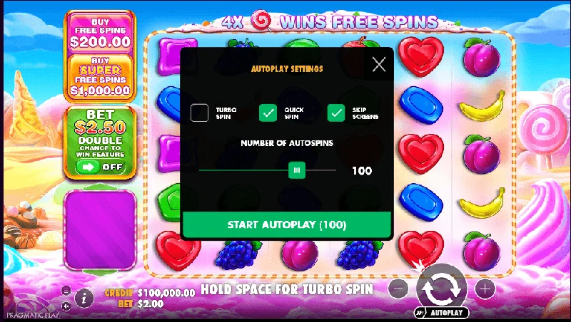 Posnetek zaslona Sweet Bonanza 1000