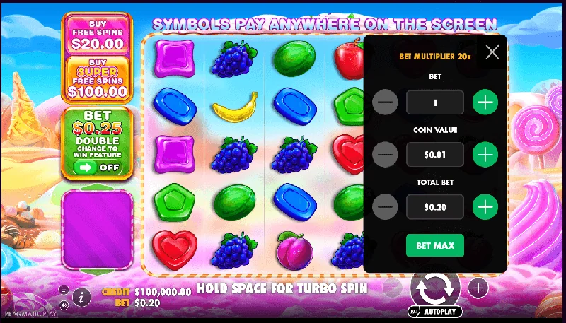 Posnetek zaslona Sweet Bonanza 1000